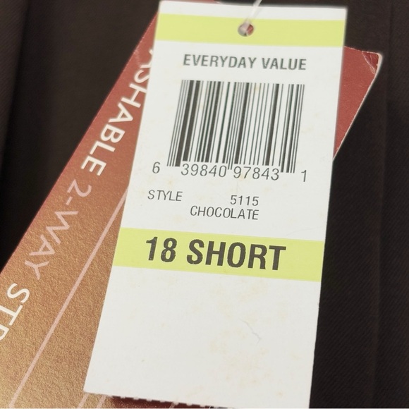 NWT JM Collection Chocolate Brown Pleated High Rise Trousers 18 Short - Picture 5 of 16